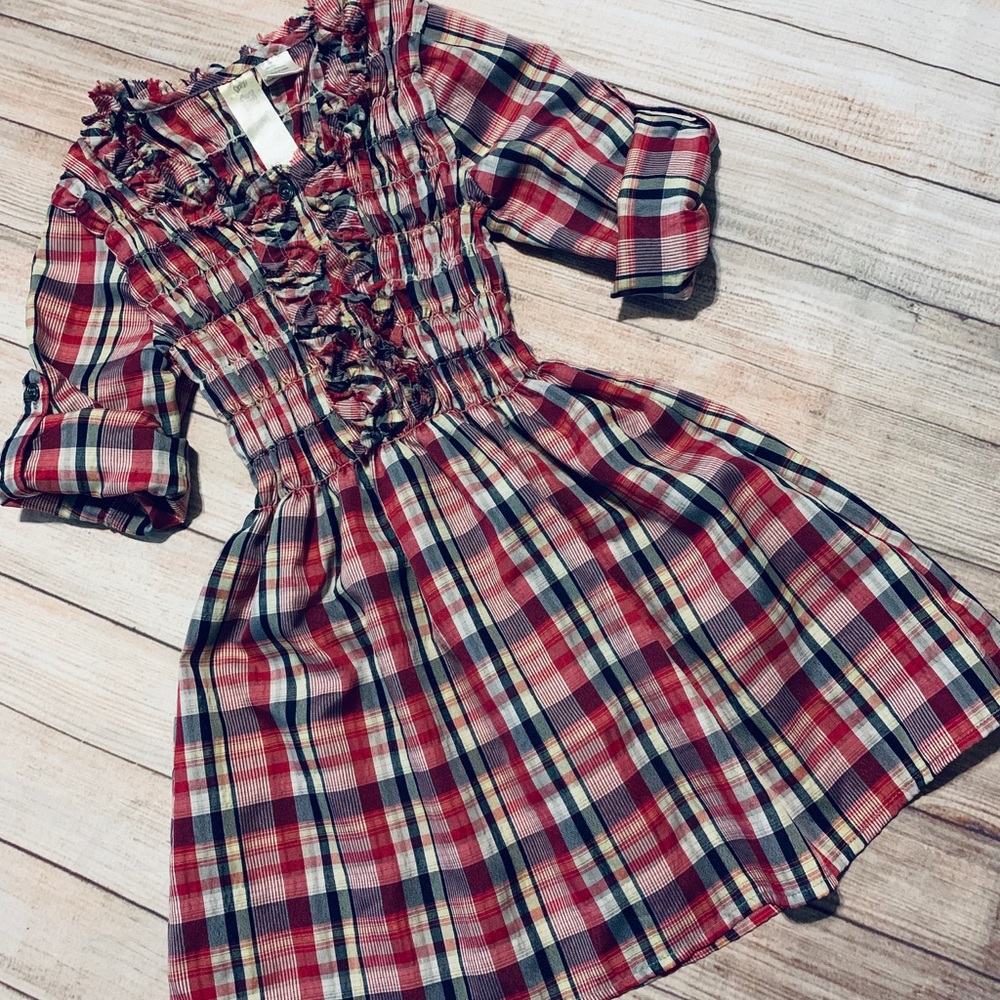 Adorable Fringy Plaid Dress